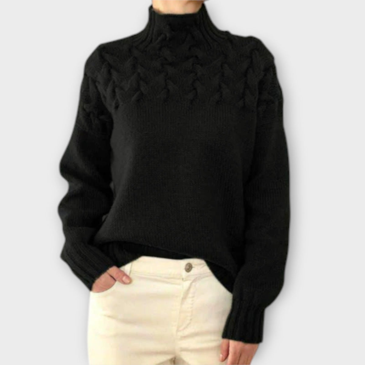 Eva - Suéter de mujer con detalle de trenzado