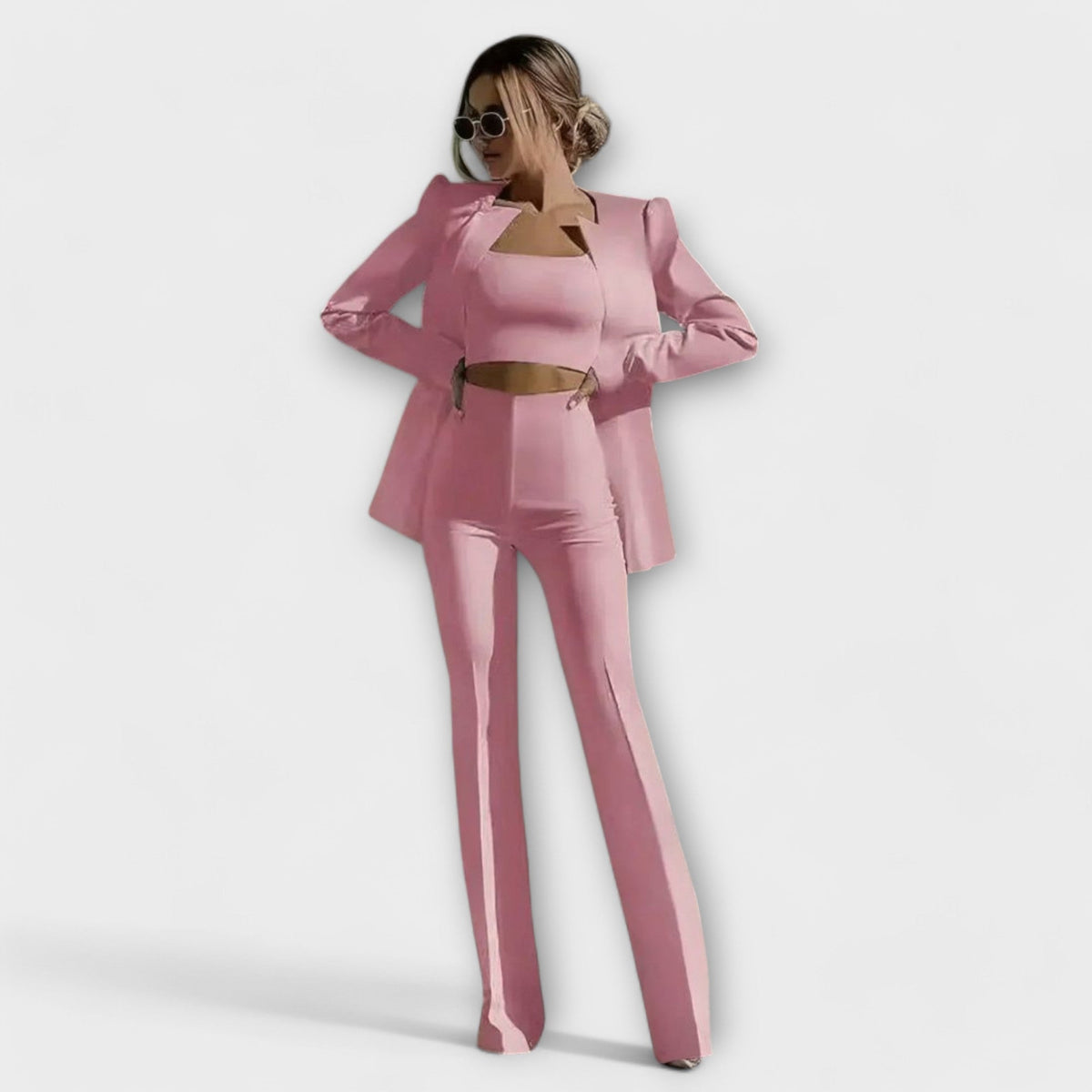 Selina - Conjunto elegante de 3 piezas (Blazer, Top, Pantalón)