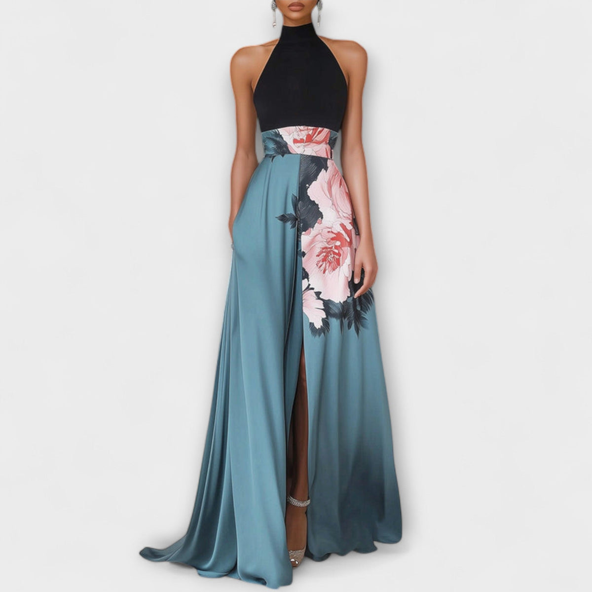 Natalie - Vestido Maxifloral de Corte A