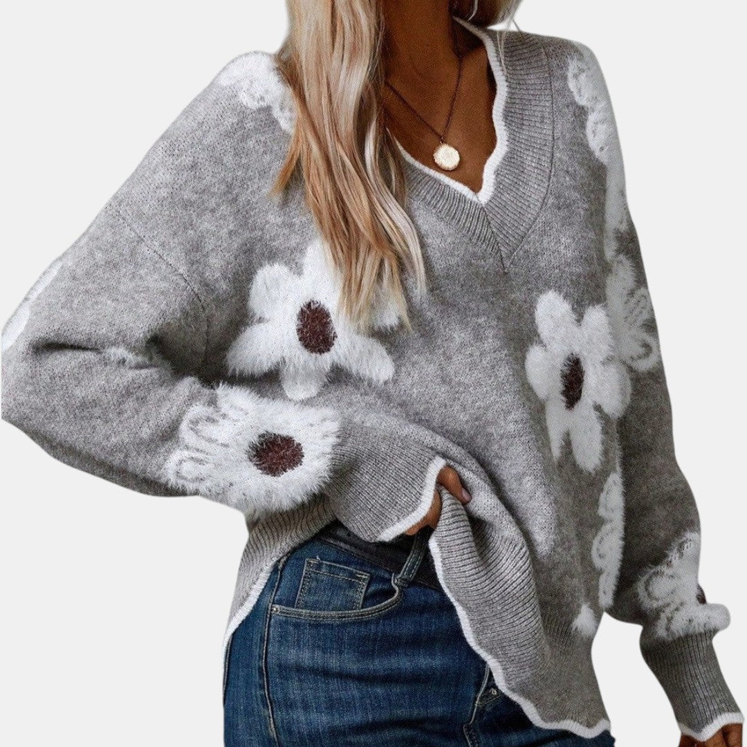 Floréa | Jersey floral con escote en V