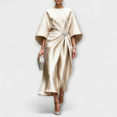 Vestido Largo de Satén Brillante Luxe