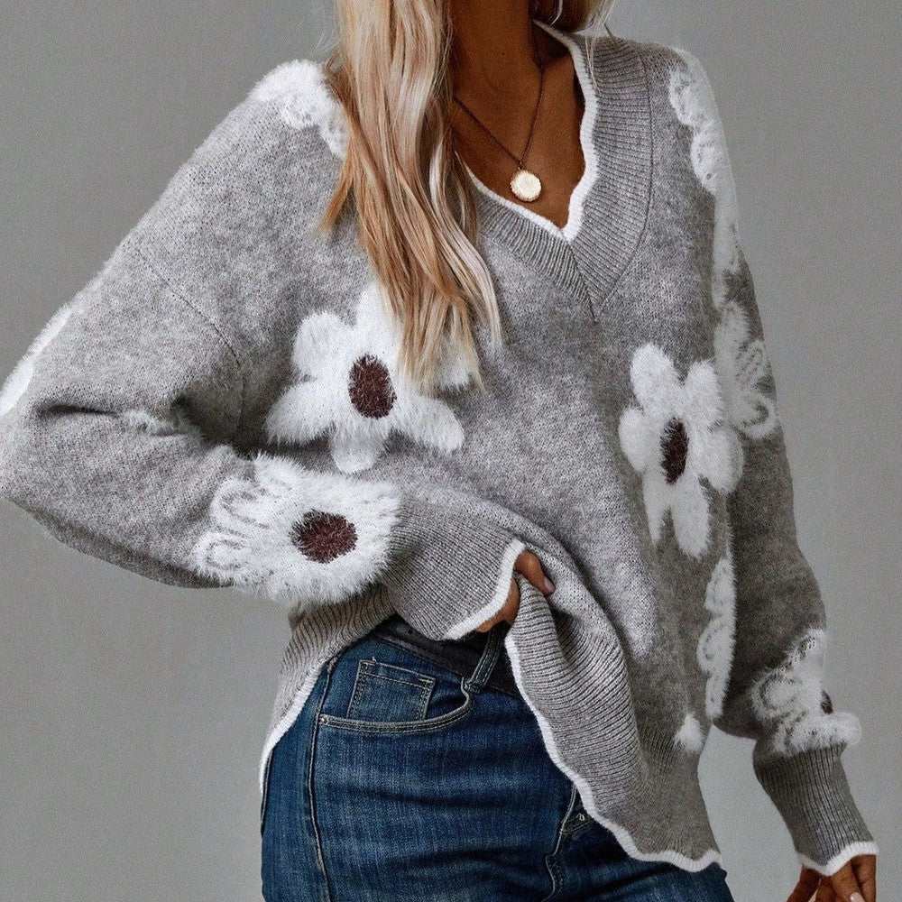 Floréa | Jersey floral con escote en V