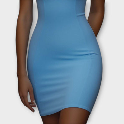 Maja - Vestido Mini Bodycon Elástico Azul