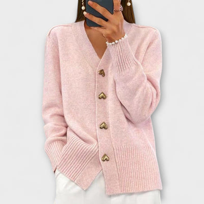 Marij – Suéter de mujer con escote en V de estilo vintage