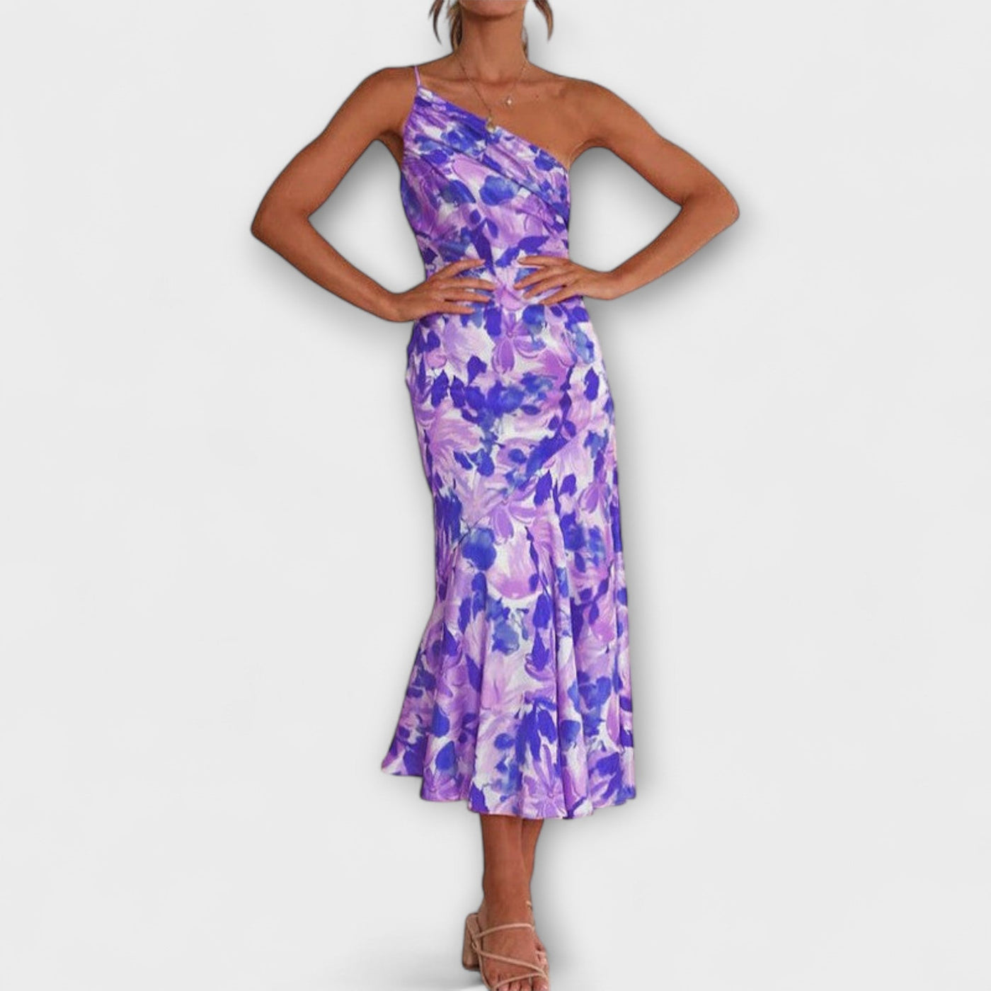 Tabea - Vestido de estampado floral asimétrico