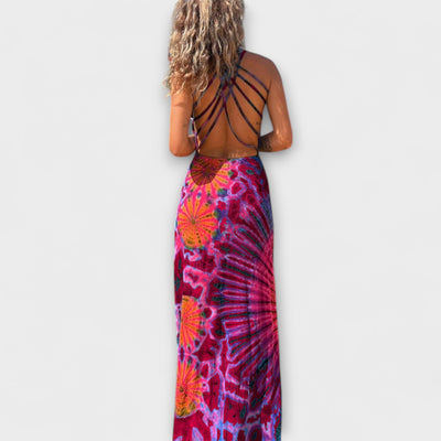 Ronja - El vestido maxilargo con estampado Tie-Dye La Bamba