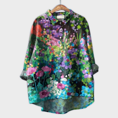 Magdalena - Blusa de mujer hecha a mano con diseño floral