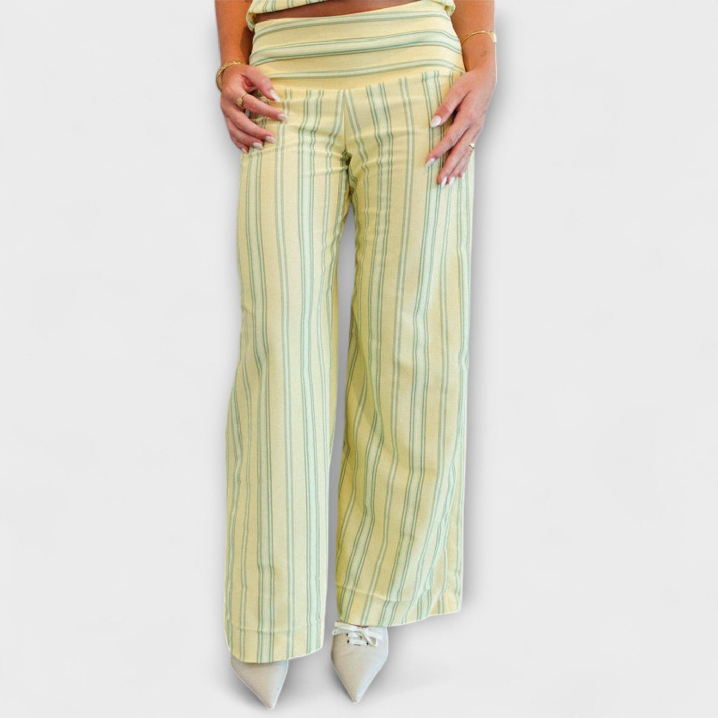 Anastasia - Conjunto de pantalones a rayas clásico