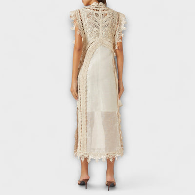 Mira - Vestido Maxicó de Organza Trenzado