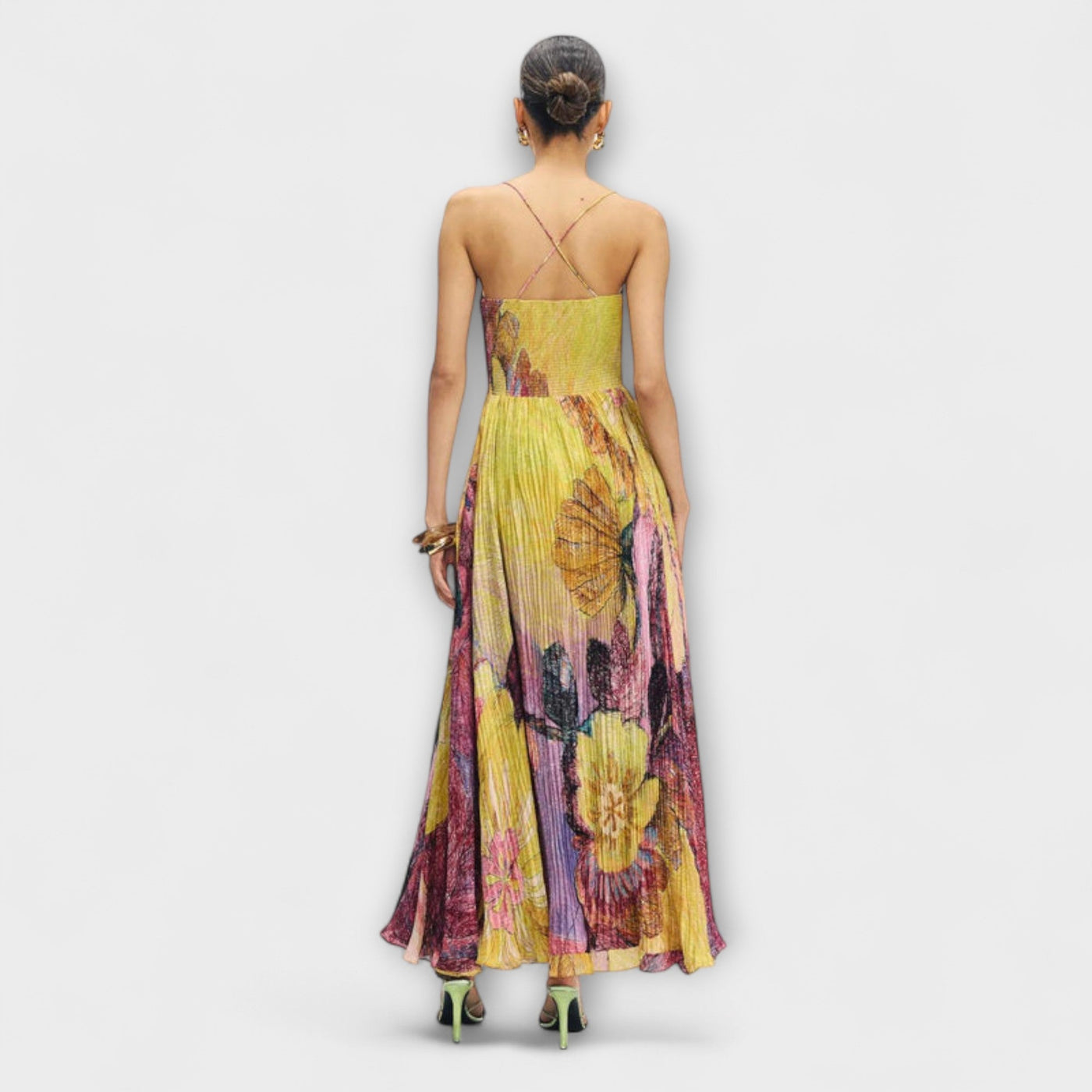 Kiara - Vestido maxi con vibrante estampado Ikat