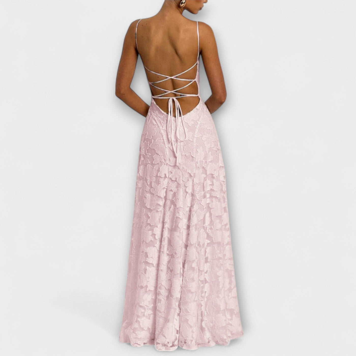 Emberly - Elegante vestido maxilargo de jacquard