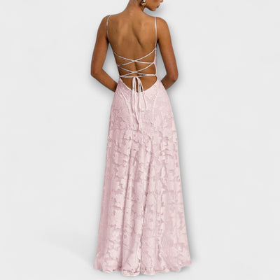 Emberly - Elegante vestido maxilargo de jacquard
