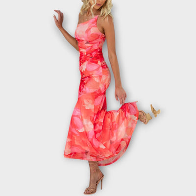 Pia - Maxivestido con fruncido lateral