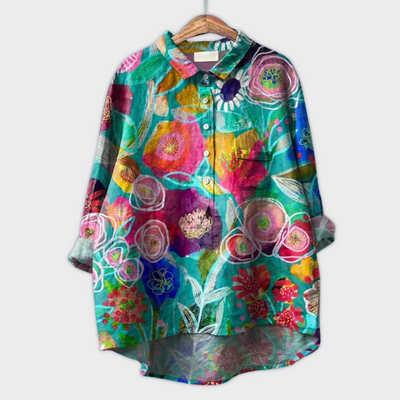 Magdalena - Blusa de mujer hecha a mano con diseño floral