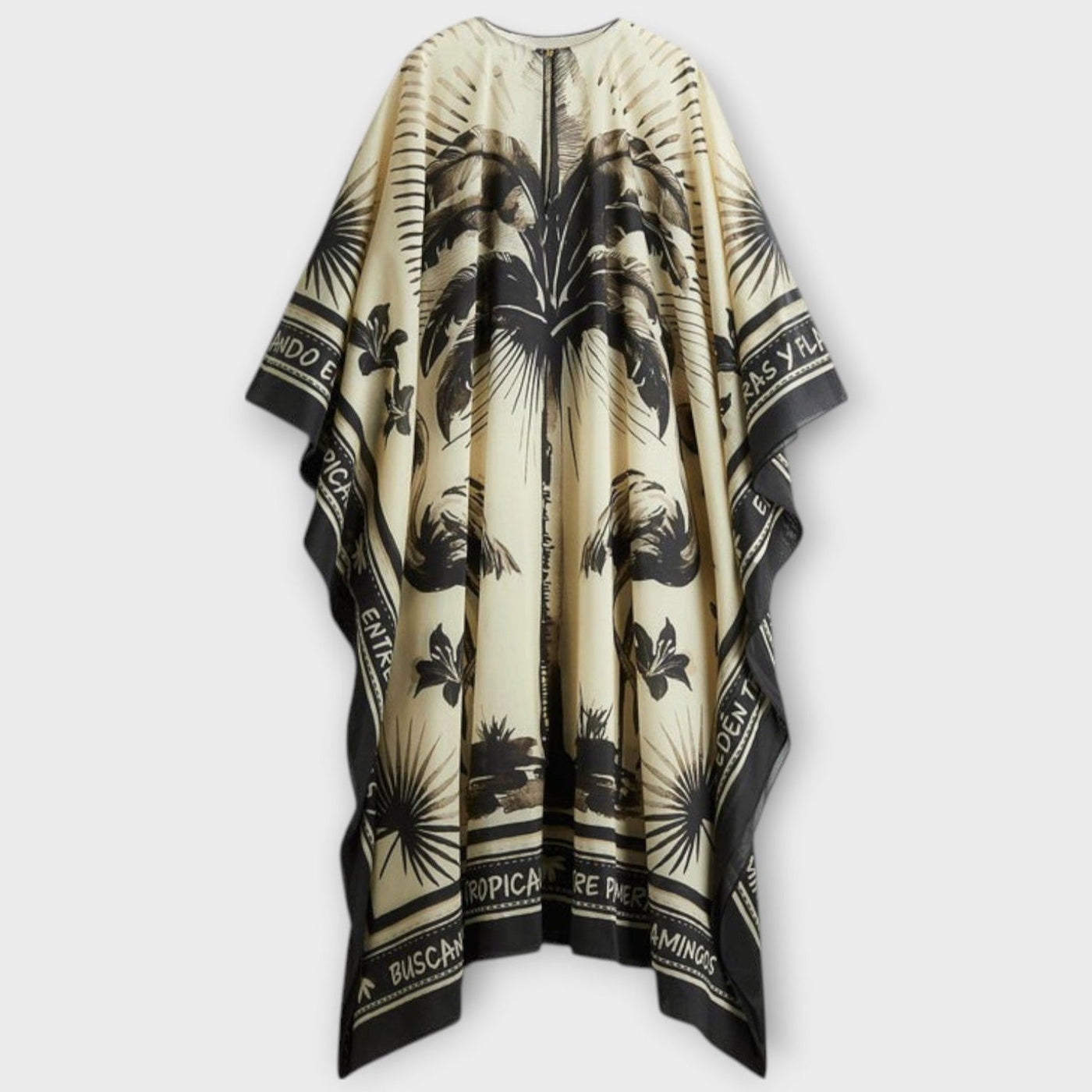 Melissa - Kaftan Maxivestido con Estampado de Flamencos Extra Grande