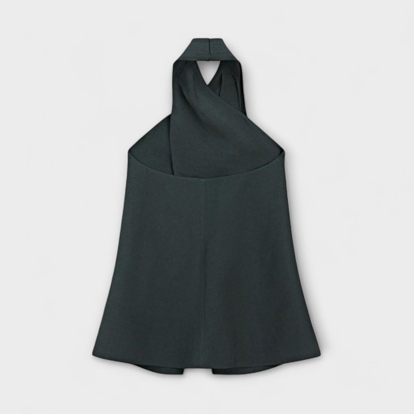 Leah - Top de Cuello Halter Azul con Escote en la Espalda