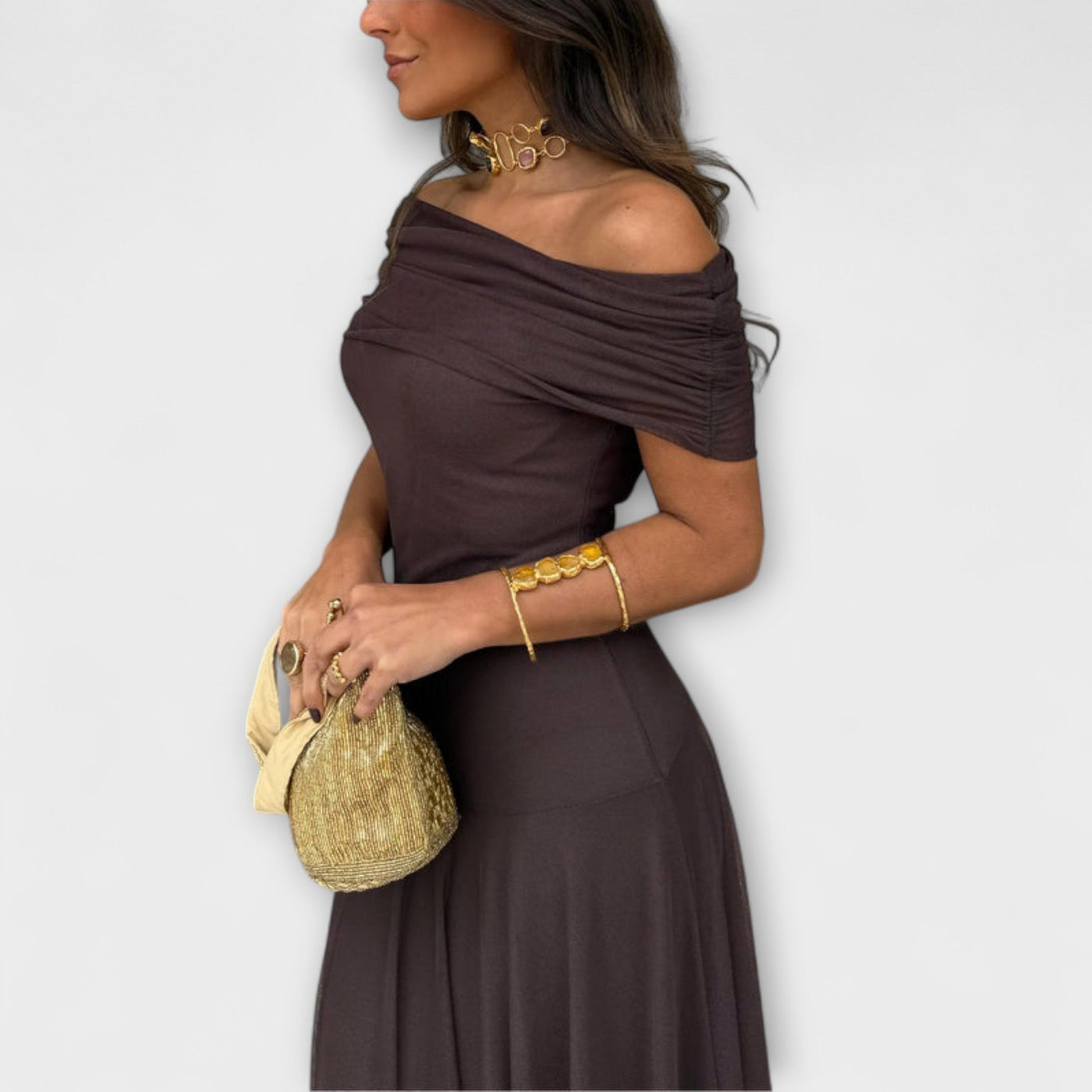 Meadow - Toledo Vestido Maxi de Malla con Un Hombro