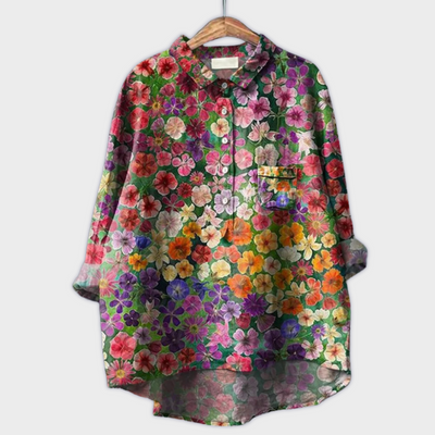 Magdalena - Blusa de mujer hecha a mano con diseño floral