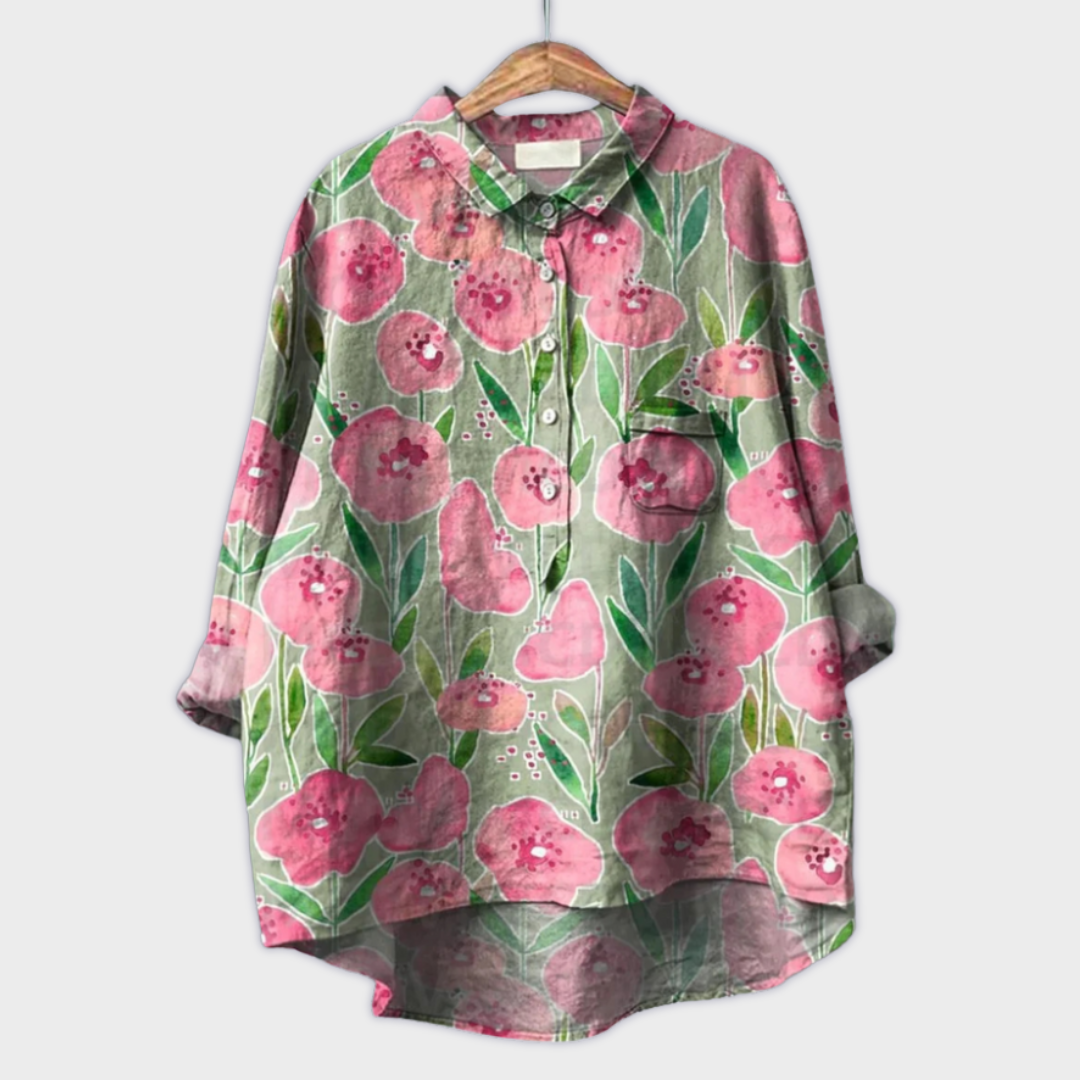 Magdalena - Blusa de mujer hecha a mano con diseño floral