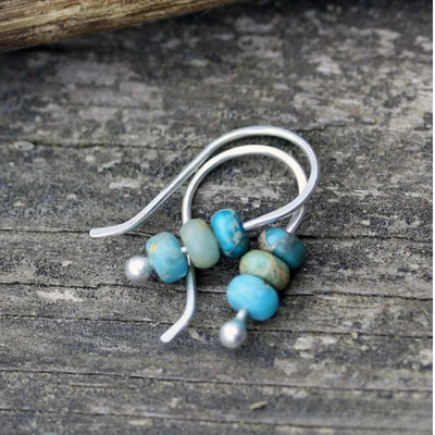 Pendientes de perlas turquesas