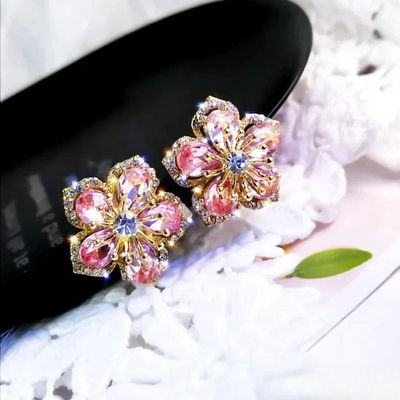 Pendientes de plata de ley con zirconitas de colores