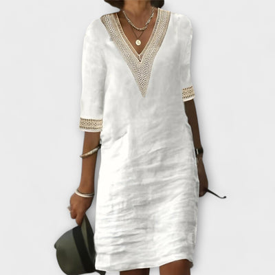 Vestido de mujer de algodón y lino