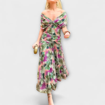 Aurora - Elegante vestido maxi con escote en V