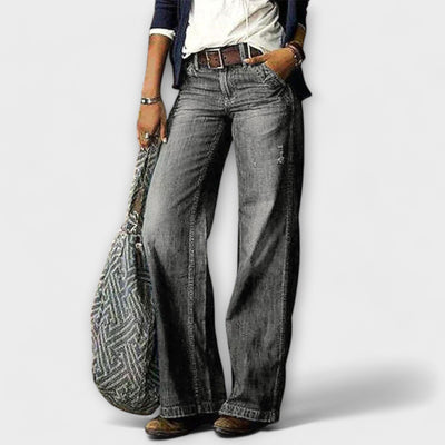 Cess - Pantalones de mezclilla con pierna ancha