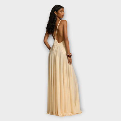 Lavinia - Vestido maxi con profundo escote en V
