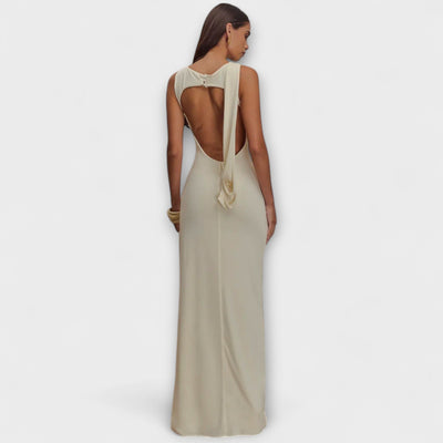 Rieke - Vestido maxi elegante con alta abertura en la pierna