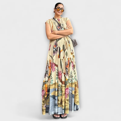 Elegante Vestido Largo con Pliegues
