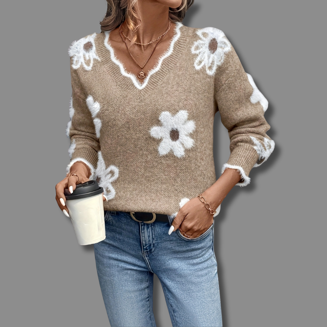 Floréa | Jersey floral con escote en V