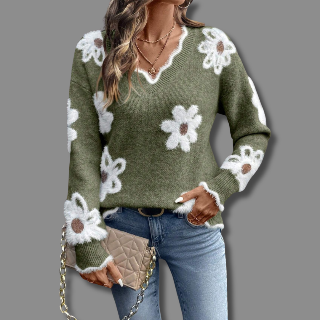 Floréa | Jersey floral con escote en V