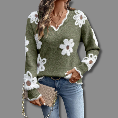 Floréa | Jersey floral con escote en V