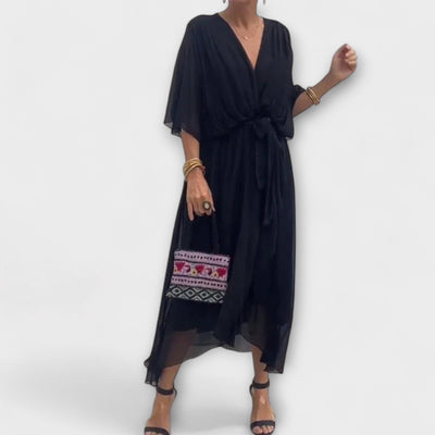Amoura - Vestido de gasa con escote en V