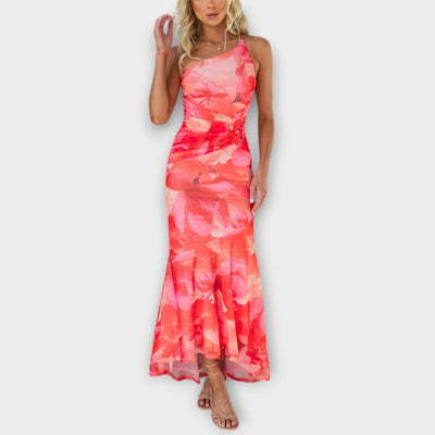 Pia - Maxivestido con fruncido lateral