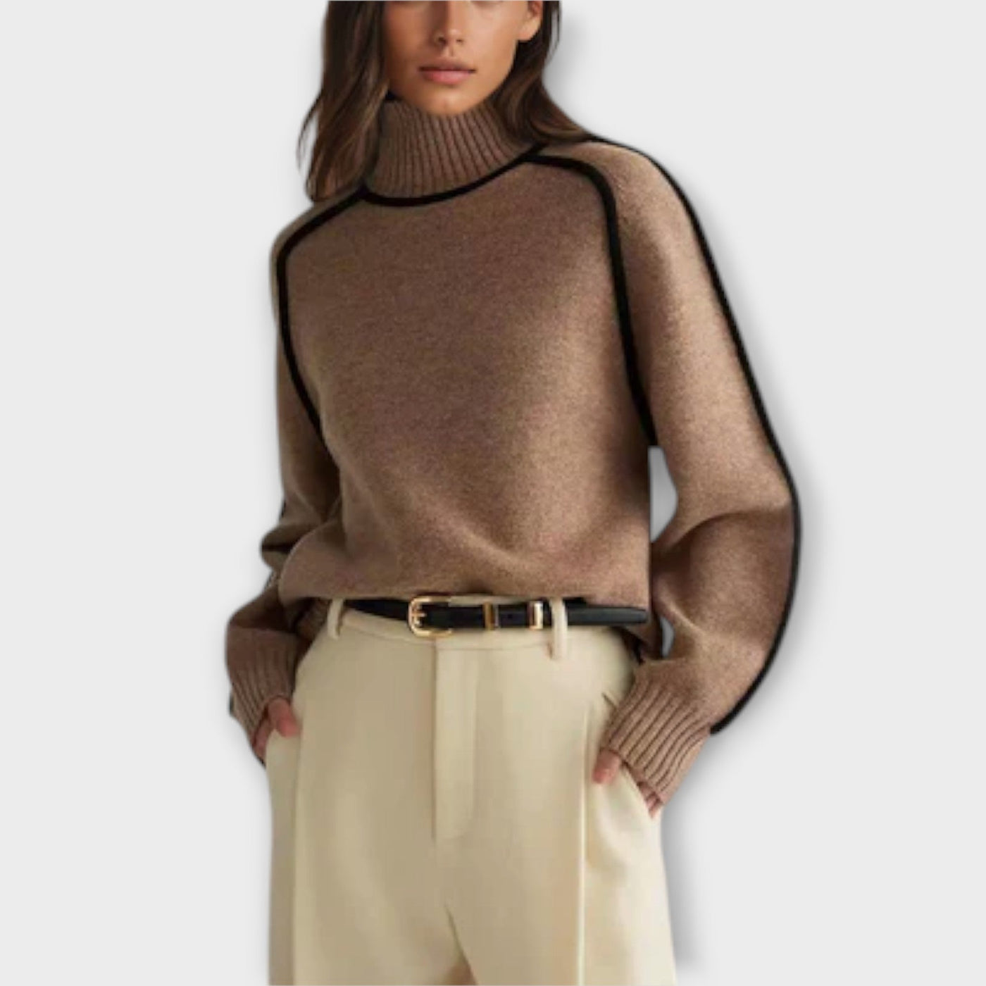 Emilie - Suéter de cuello alto suave y elegante