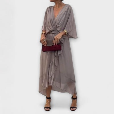 Amoura - Vestido de gasa con escote en V