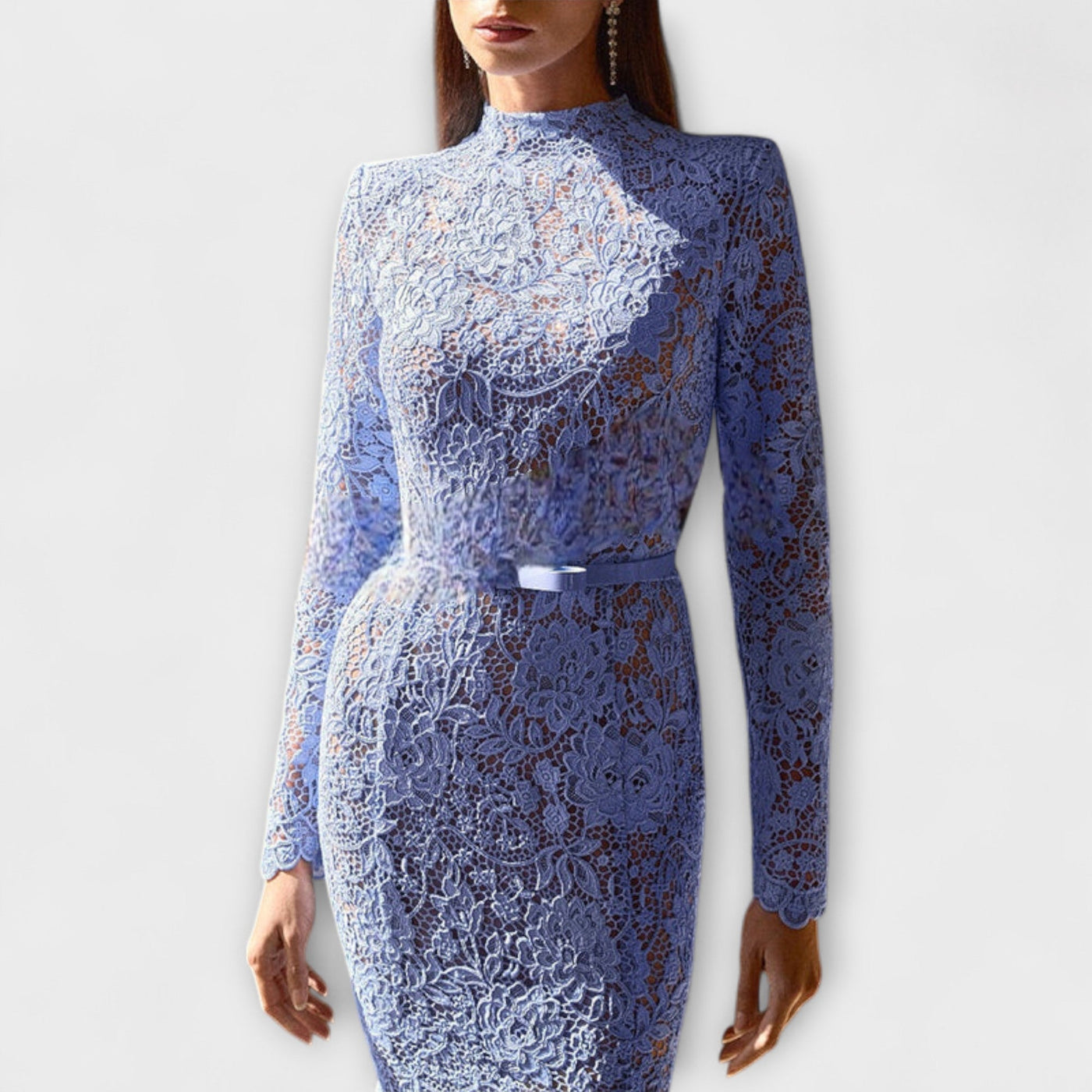 Freya - Elegante vestido midi de encaje floral