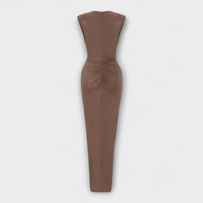 Thea - Vestido largo con profundo escote en V