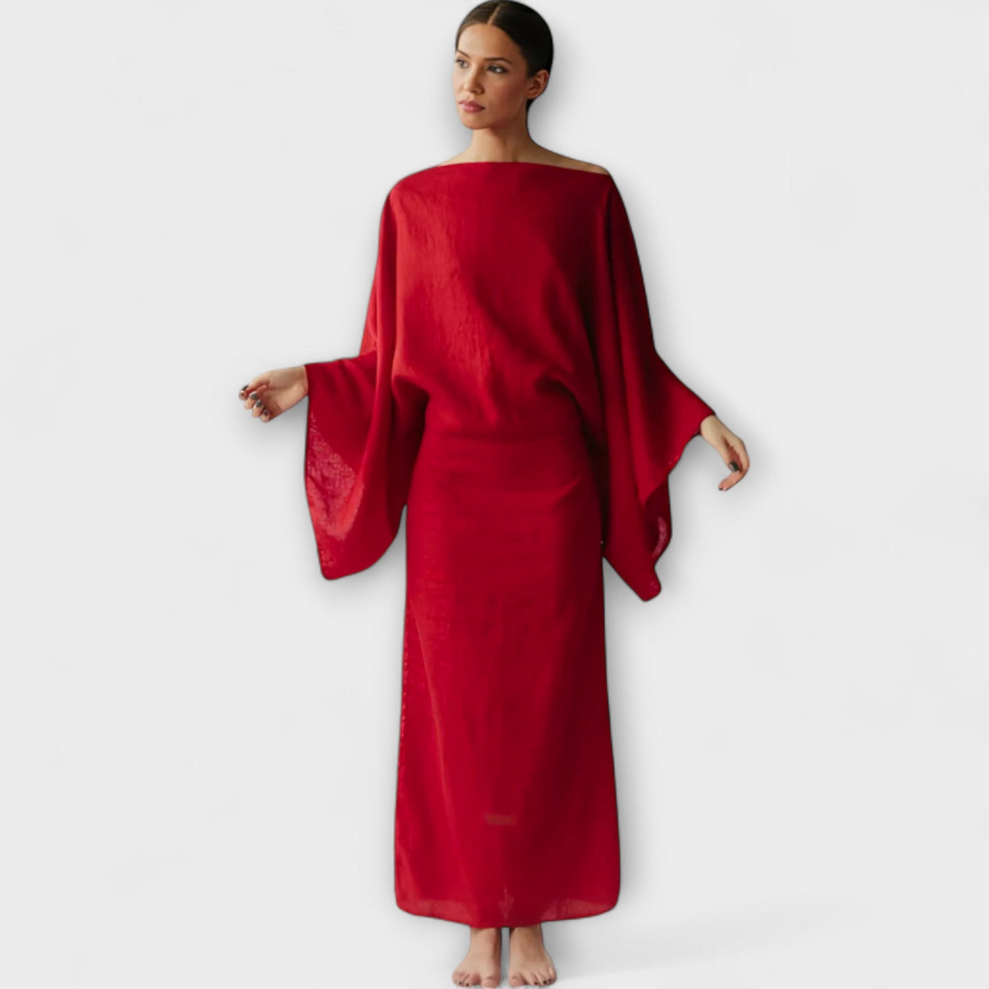 Dana - Vestido Kimono de Lino y Algodón