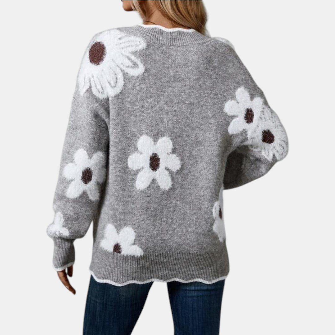 Floréa | Jersey floral con escote en V