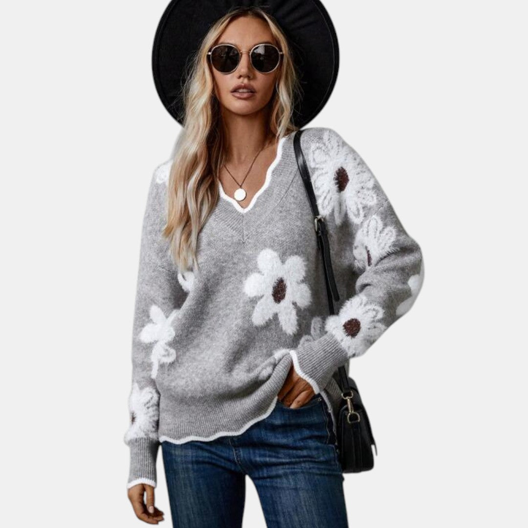 Floréa | Jersey floral con escote en V