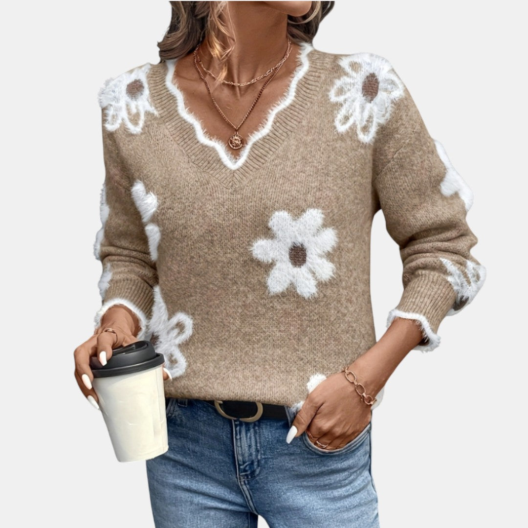 Floréa | Jersey floral con escote en V