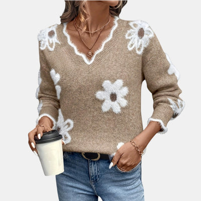 Floréa | Jersey floral con escote en V