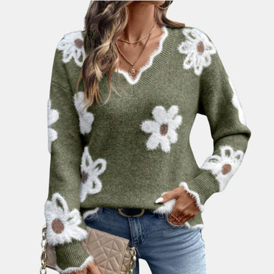 Floréa | Jersey floral con escote en V