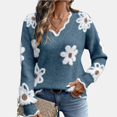 Floréa | Jersey floral con escote en V