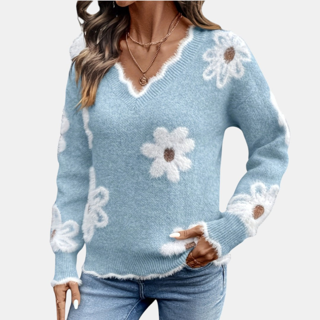 Floréa | Jersey floral con escote en V
